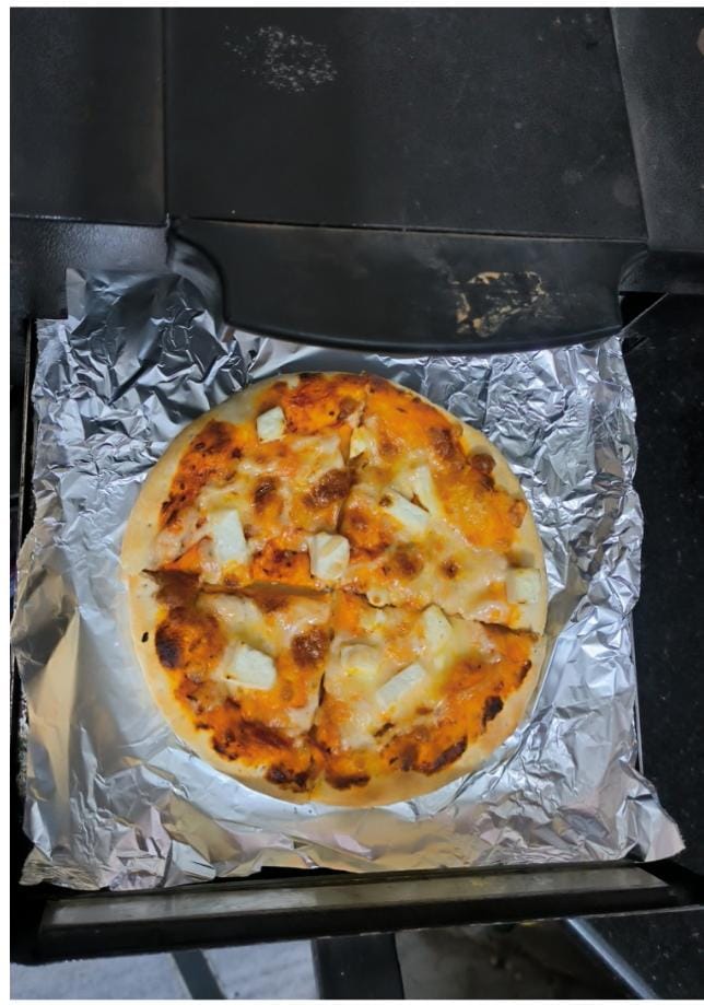Paneer Pizza in Oven